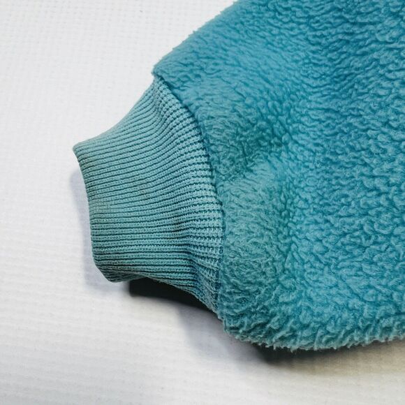 Vintage 1990s Patagonia Fleece Full Zip Jacket 1980s Teal Made In USA Kids 10 - Picture 12 of 16